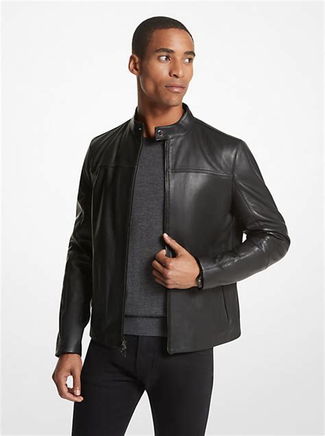 Michael Kors Leather Racer Jacket 